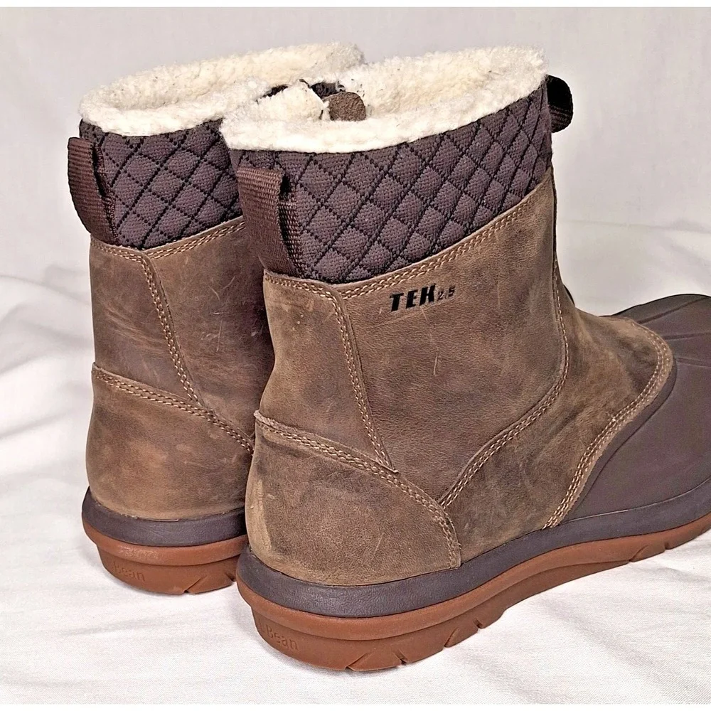 L.L.‎ Bean Womens 11 M Vista Mid Boots Gray Brown Thinsulate Waterproof Fleece